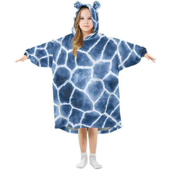 joogoo Wearable Blanket Hoodie for Lightning Giraffe Pattern Oversized Sherpa Hooded 3-14 YR M