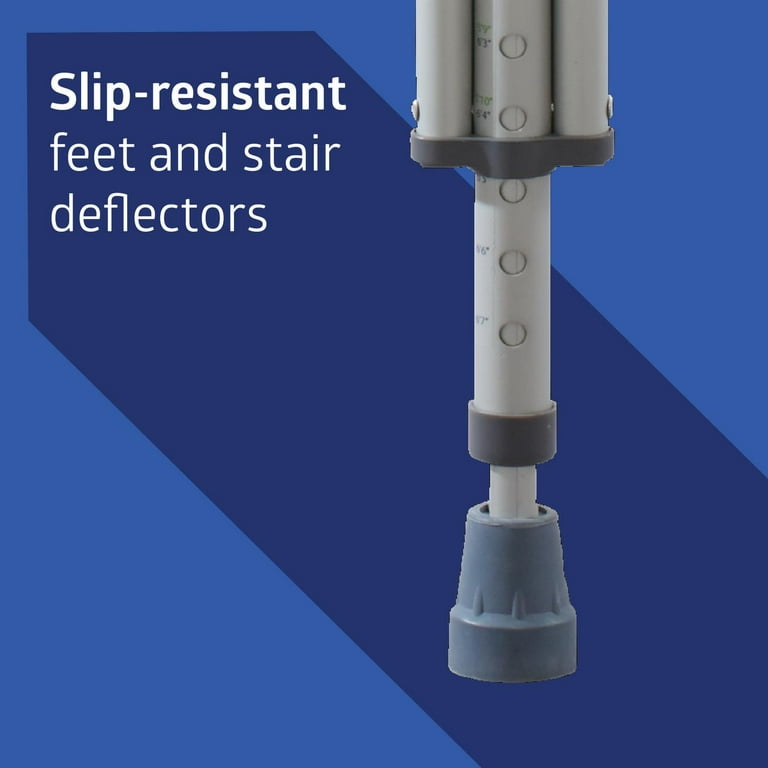 Medline Lightweight Aluminum Red Dot Guardian Crutches, 5'1"-5'9" Tall, 300 lbs. Weight Capacity