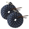 thumbnail image 2 of Majestic Ally 14' Pack of 2 Poly Training Lead Rope with Leather Popper for Horses & Livestock – 14 Foot Long and 5/8 inch Thick - Replaceable Heavy-Duty Bolt Snap, 2 of 9