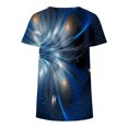 thumbnail image 4 of Blusa informal de manga corta con cuello redondo y estampado de verano a la moda para mujer Pompotops  hfajkhk134960, 4 of 4