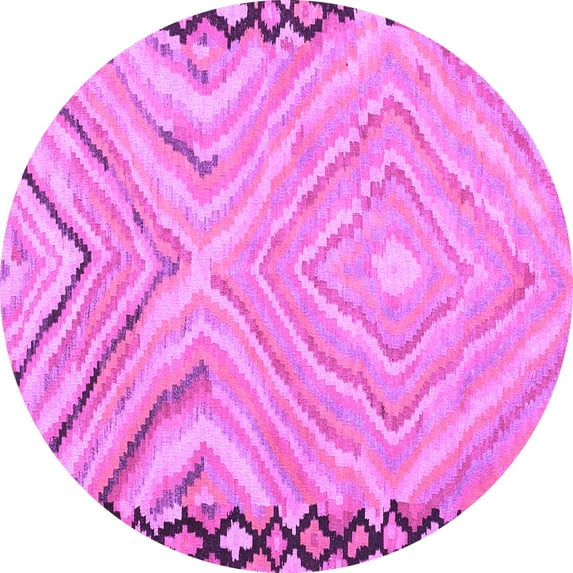 Ahgly Company Indoor Round Oriental Purple Traditional Area Rugs, 8' Round