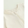 thumbnail image 5 of Bagilaanoe Newborn Baby Girl Boys Summer Jumpsuit Long Sleeve Bodysuit 3M 6M 12M 18M Infant Footless One Piece Romper, 5 of 8