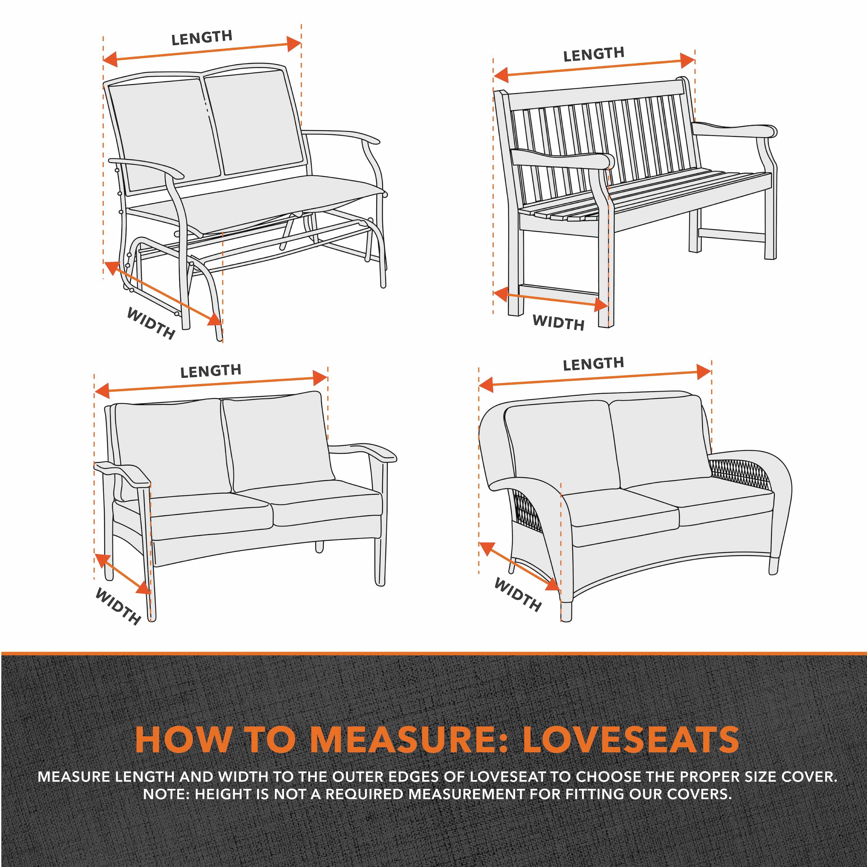 Modern Leisure Garrison Patio Loveseat Cover, Waterproof, Large, 76"L x 38"W x 38.25"H, Sandstone
