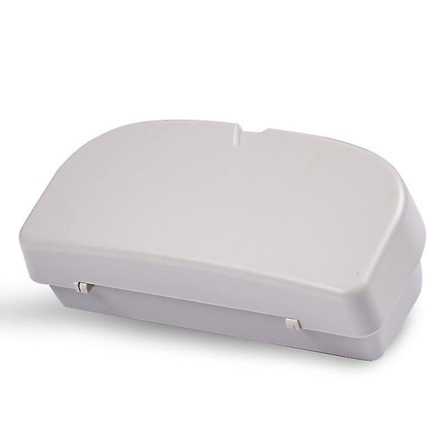 Estuche para gafas de sol para automóvil, organizador de almacenamiento de tapa dura con clip protector automotriz universal Abs con cierre magnético y abrazadera para tarjeta doble, blanco