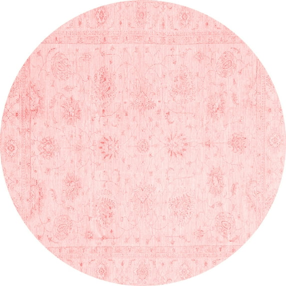 Ahgly Company Indoor Round Oriental Red Traditional Area Rugs, 5' Round