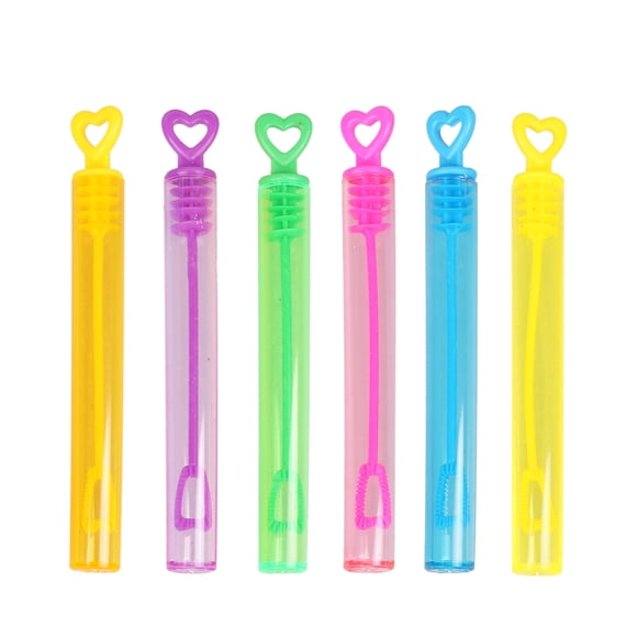 24 piezas en forma de corazón Palo de burbuja vacío Botella de agua colorida Varita de burbuja Juguetes Boda Bubble Maker Stick Favores de fiesta para fiesta de cumpleaños (Color aleatorio)