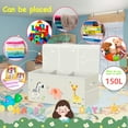 thumbnail image 4 of Extra Large Toy Box, Collapsible Sturdy Kids Toy Chest for Boys, Girls, Kids, 39*13.5*15.5",Toy Storage Organizer Toddler Storage Bins with Lids, Toy Box for Living Room, Bedroom, Nursery, Beige, 4 of 9