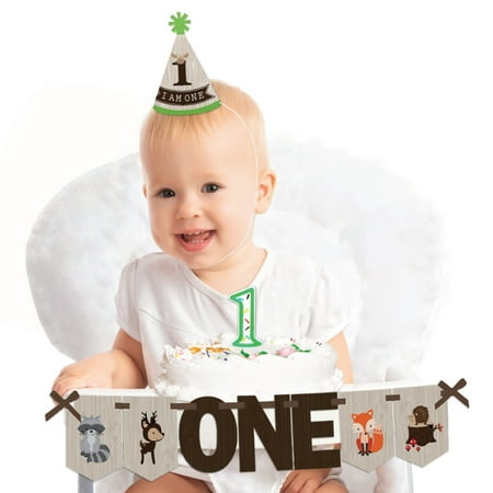 Birthday Decorating Kit Woodland Creatures 1st Birthday - First Birthday Girl or Boy Smash Cake Decorating Kit - High Chair Decorations ()