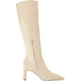 thumbnail image 6 of Sam Edelman Sylvia Modern Ivory Pointed Toe Block Heel Knee High Leather Boots (Modern Ivory, 6), 6 of 6