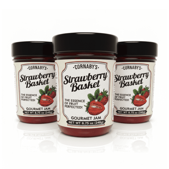 Cornaby's Strawberry Basket Gourmet Jam (3 Pack) | Gluten-Free, 8.75 oz