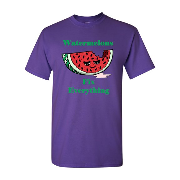 Watermelons Fix Everything Adult DT T-Shirts Tee