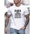 thumbnail image 1 of PAPA Print Tees For Men, Casual Crew Neck Short Sleeve T-Shirt, Comfortable Breathable T-shirt For Summer, 1 of 5