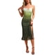 thumbnail image 2 of Vestido Maxi de Tirantes Espagueti Chic de Verano para Mujeres con Cuello Cowl, Tejido Elástico y Fluido, Ideal para Invitadas de Boda, Talla XL, Verde, 2 of 5