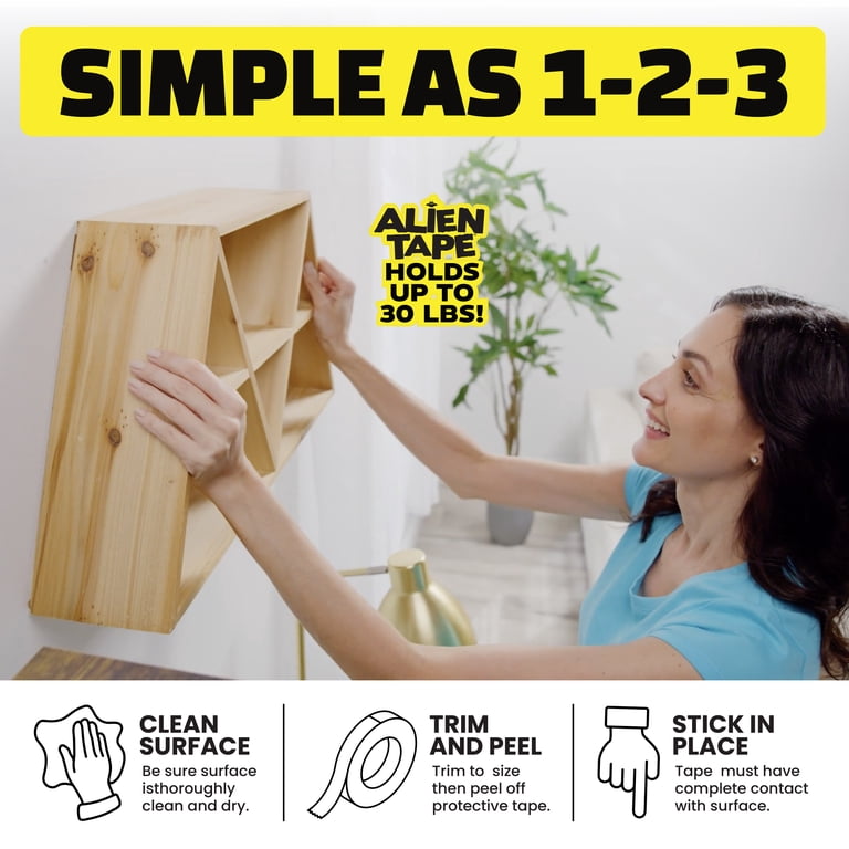 Alien Tape Double-Sided Mounting Tape, 1.18" x 10 ft photo 2