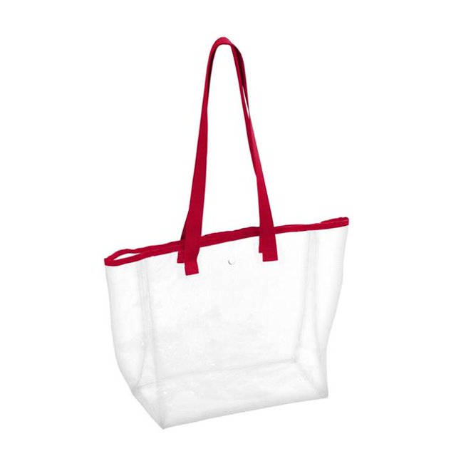 Logo Chaise 001-65P-RED Sac Transparent de Stade, Rouge Uni