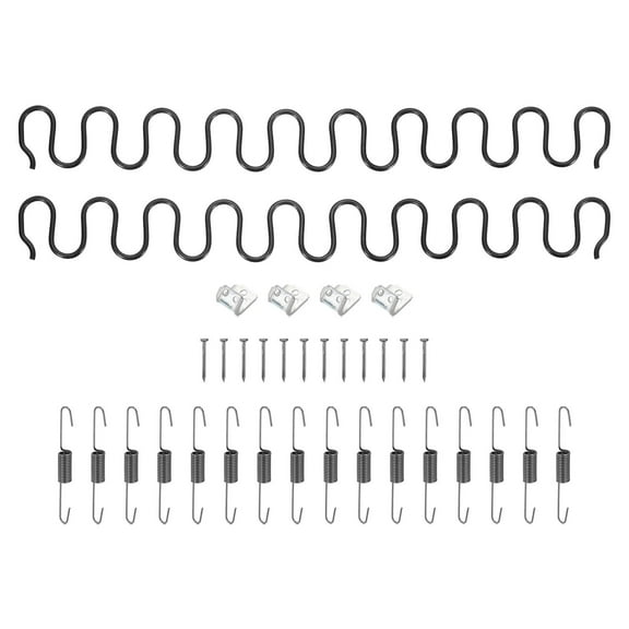 Upholstery Spring Replacement Kit, 15.8" Carbon Steel Repair Kit, Serpentine Spring, Black