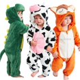 thumbnail image 2 of Kigurumi-ropa de dinosaurio para bebé recién nacido, pijamas para niño y niña, mono infantil, traje de Cosplay de Animal cálido, mono con capucha, Invierno, 2 of 6