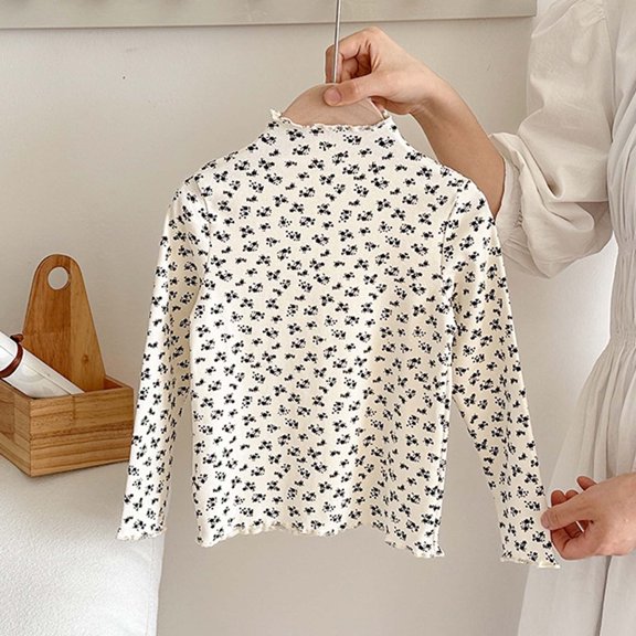 Avtoify Girls Long Sleeve Shirts Girls' Fashion Print Base Layer Top for 1-1 1 Years Old