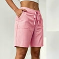 thumbnail image 2 of Long Shorts For Women Loose Fit Everyday Shorts with Drawstring Waist And Easy Pairing for Warm Days Weekend Wear Womens Shorts, 2 of 7