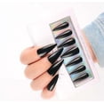 thumbnail image 2 of Allkem Black Red Bottoms Sculpted Stiletto Press on Nails | Glossy Extra Long Stiletto| 10 sizes - 20 pcs Nail kit with Glue, 2 of 7