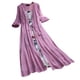 thumbnail image 1 of Dnzceghtig Qertyioot Vestido Boho de Manga 3/4 de Dos Piezas con Estampado de Flores y Cuello Redondo Vintage para MujerXL, 1 of 4