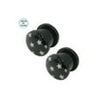 thumbnail image 1 of Acrylic Double Flared Screw Fit Ear Plugs with White Star Design, 1 of 2