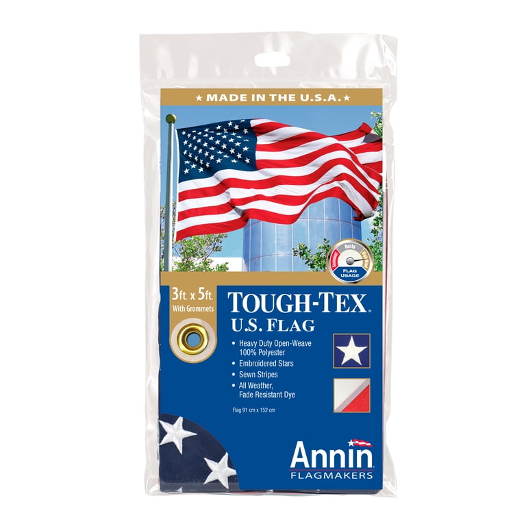 2 pack) Annin Flagmakers 3' x 5' Tough-Tex U.S. American Flag