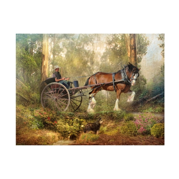 Canvas Wall Art - Trudi Simmonds 'Stepping Out' Wall Art for Living Room, Bedroom, or Office Décor by Trademark Fine Art - 19 x 14 Inches
