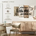 thumbnail image 5 of Elephant Stock Kiss Me Goodnight Typography Wall Sign Wall Art - Horizontal Multi Panel Canvas - Living Room Wall Decor - Wall Signs Multi Panel - Black And Beige Decor - 84" x 54", 5 of 8