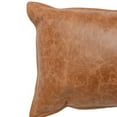 thumbnail image 2 of Benjara Rectangular Leatherette Throw Pillow with Stitched Details, Brown-Size:Small, 2 of 5