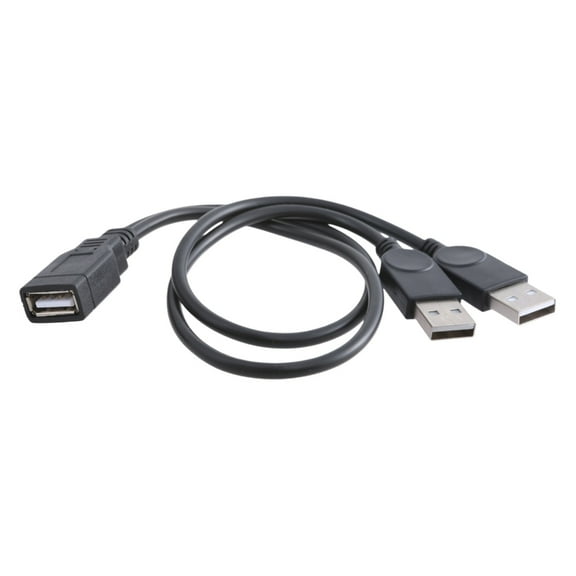 New USB 2.0 FeMale to 2 Dual male Jack Y Splitter Hub Cord Adapter Cable 26cm