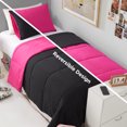 thumbnail image 3 of The Sheet Lab Reversible Box Stitch Comforter Set, 2-Piece Twin/Twin XL – Hot Pink/Black, 3 of 9