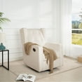 thumbnail image 2 of Cream Upholstery Swivel Recliner Chair, Glider Rocking Chairs for Living Room, Set of 1 Manual Reclining Chair, 2 of 3