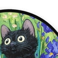 thumbnail image 4 of 36.2 Inch Round Floor Mat Black Cat and Irises Carpet Decor Rug for Living Room Bedroom, 4 of 6
