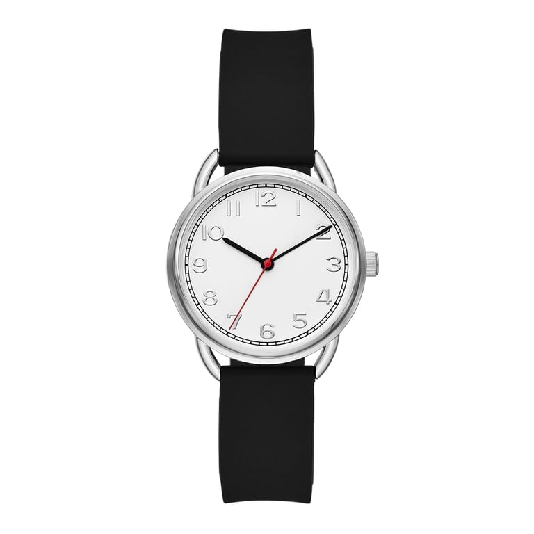 Time and Tru Women's Silver Arabic Dial Silicone Watch photo 1