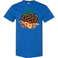 thumbnail image 3 of Inktastic Cheetah Print Pretty Pumpkin with Fall Leaves T-Shirt, 3 of 5