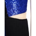 thumbnail image 6 of Hansber Kids Girls Sequins Fringe Tassel Jumpsuit Latin Jazz Dance Bodysuit for Ballroom Rumba Tango Salsa Blue 16, 6 of 7