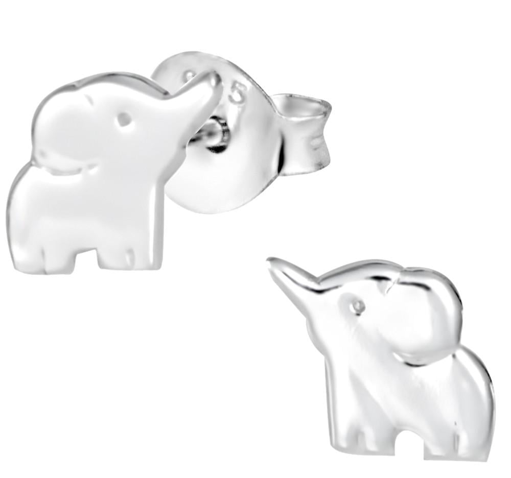 studs Gift box Children's Sterling Silver .925 elephant animal stud earrings