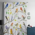 thumbnail image 5 of Colorful Birds Semi Sheer Curtains Drapes for Living Room,Bedroom,French Doors Window 108 Inches Long,Branch Animal Spring Branch Leaf Summer Rod Pocket Chiffon Curtain Drapery Voile Draperies Panel, 5 of 6