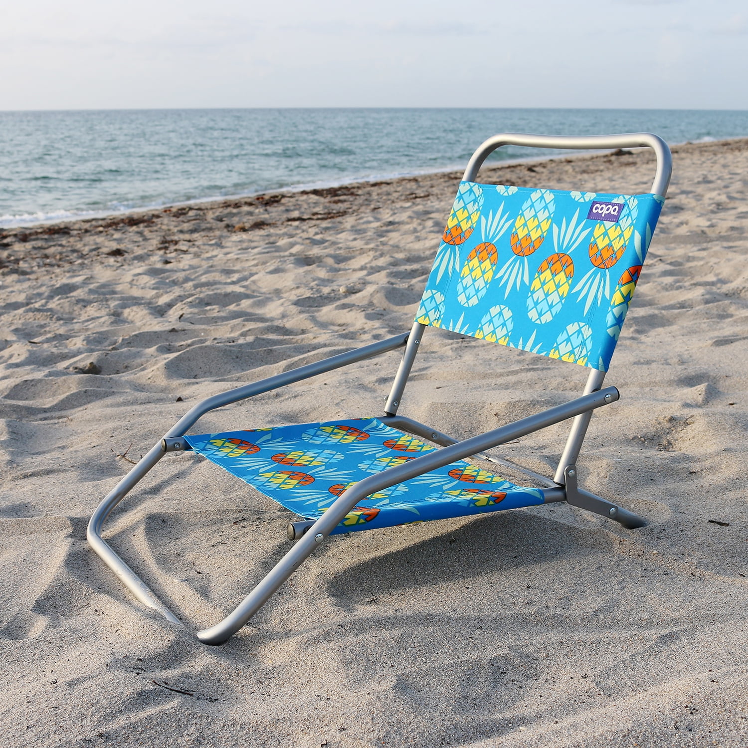 Seasonal Supply Co. 1-Position Sand Steel Beach Chair