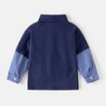 thumbnail image 4 of Tfken Shirts For Boys Size 5-6 Years Long Sleeve Casual Relaxed Tops For Kids Color Block Lapel Neck Soft Tee Navy, 4 of 4