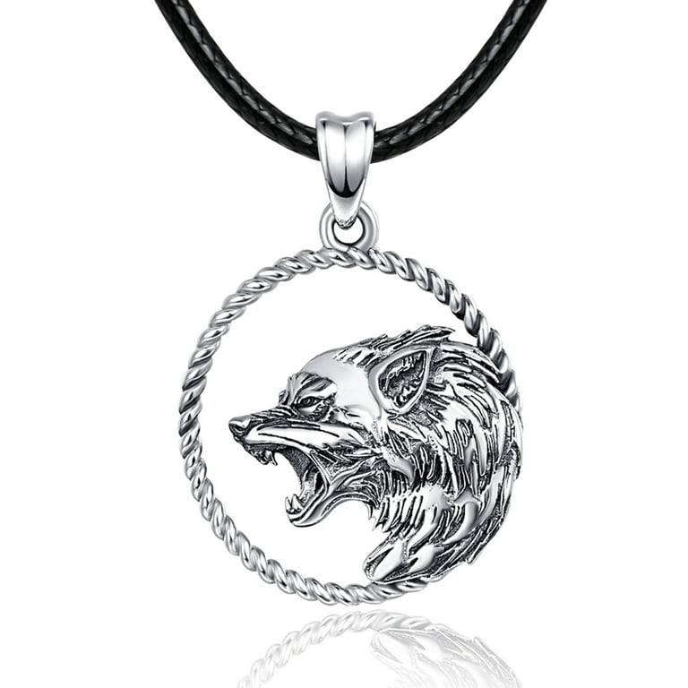 GODSIZE wolf pendant シルバー925 THIRTEEN TANGPOET 925 Sterling Silver Viking Wolf Necklace, Amulet Jewelry