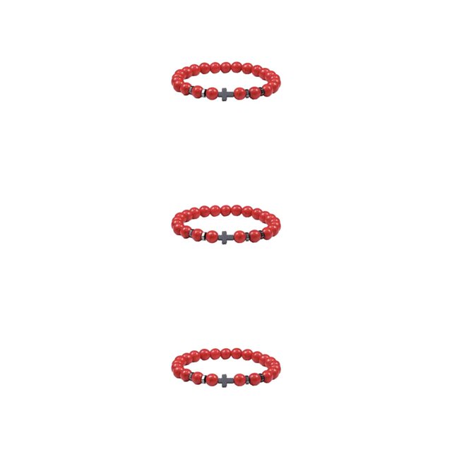 Guardoinrt Fashionable And Comfortable Beaded Bracelets. Easy Matching For Any Style Exquisite Appearance Stone Beads Bracelets Korean pine 3Set