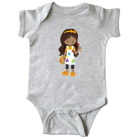 

Inktastic African American Girl Painter Paint Artist Gift Baby Girl Bodysuit
