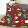 thumbnail image 6 of Honeii Coffee Cups Print Fleece Blanket - Throw Blanket for Bed, Sofa, Couch, Camping, and Travel , Microplush Ultra Soft Warm Blanket-40"x30", 6 of 7