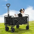 thumbnail image 6 of CONCETTA 35in Foldable Wagon Cart with All-Terrain Wheels, 330lbs Capacity, for Beach, Grocery & Camping, Black, 6 of 6