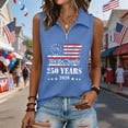 thumbnail image 2 of Trendfront Womens Patriotic Quarter Zip Tops Sleeveless Collared We The People Graphic American Flag 4th Of July 250th Anniversary Golf Shirt, 2 of 4