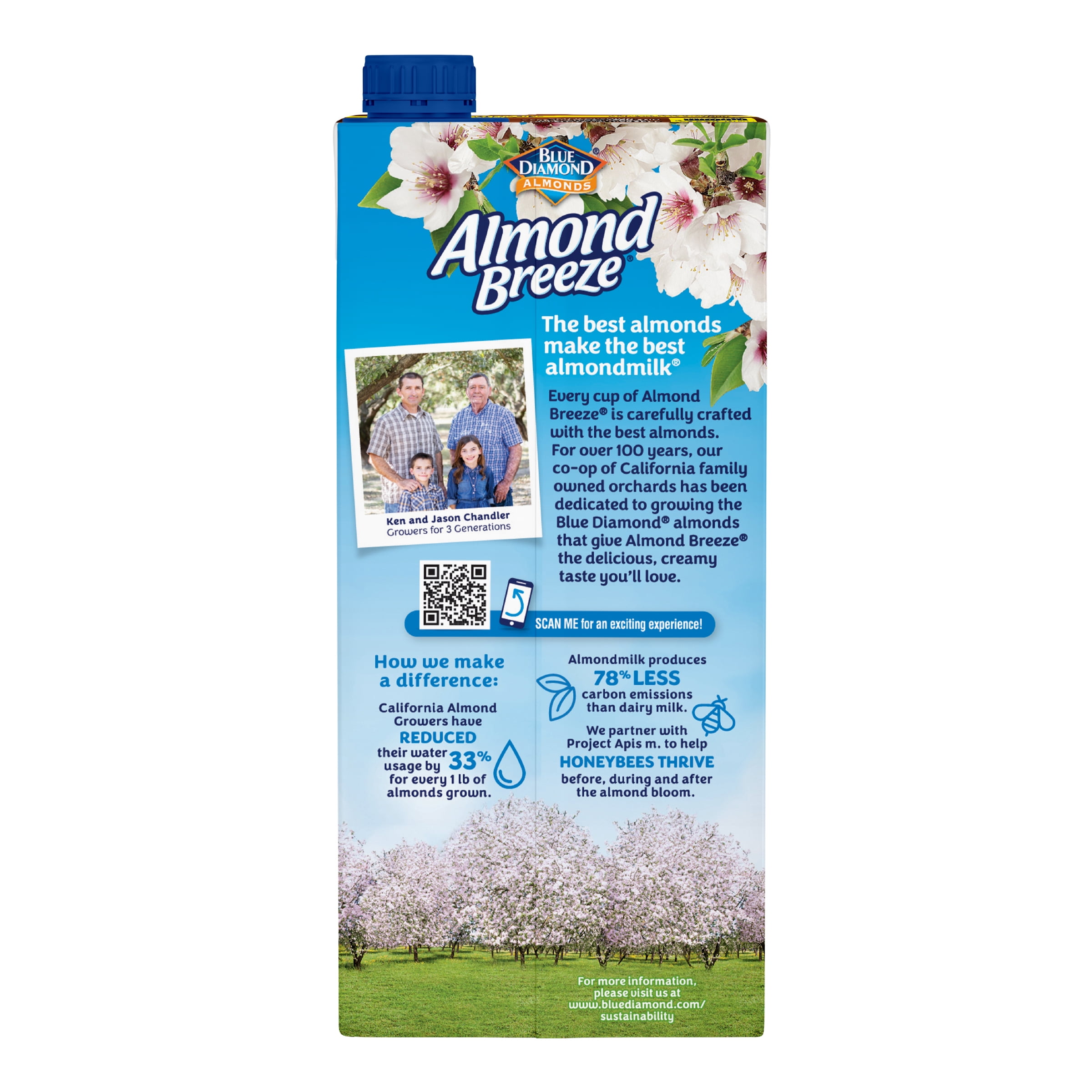 (2 pack) Almond Breeze Shelf-Stable Unsweetened Chocolate Dairy-Free Almondmilk, 32 oz