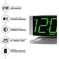 Sharp LED Digital Alarm Clock Swivel Base Outlet Powered Simple Operation Snooze Dimmer Large