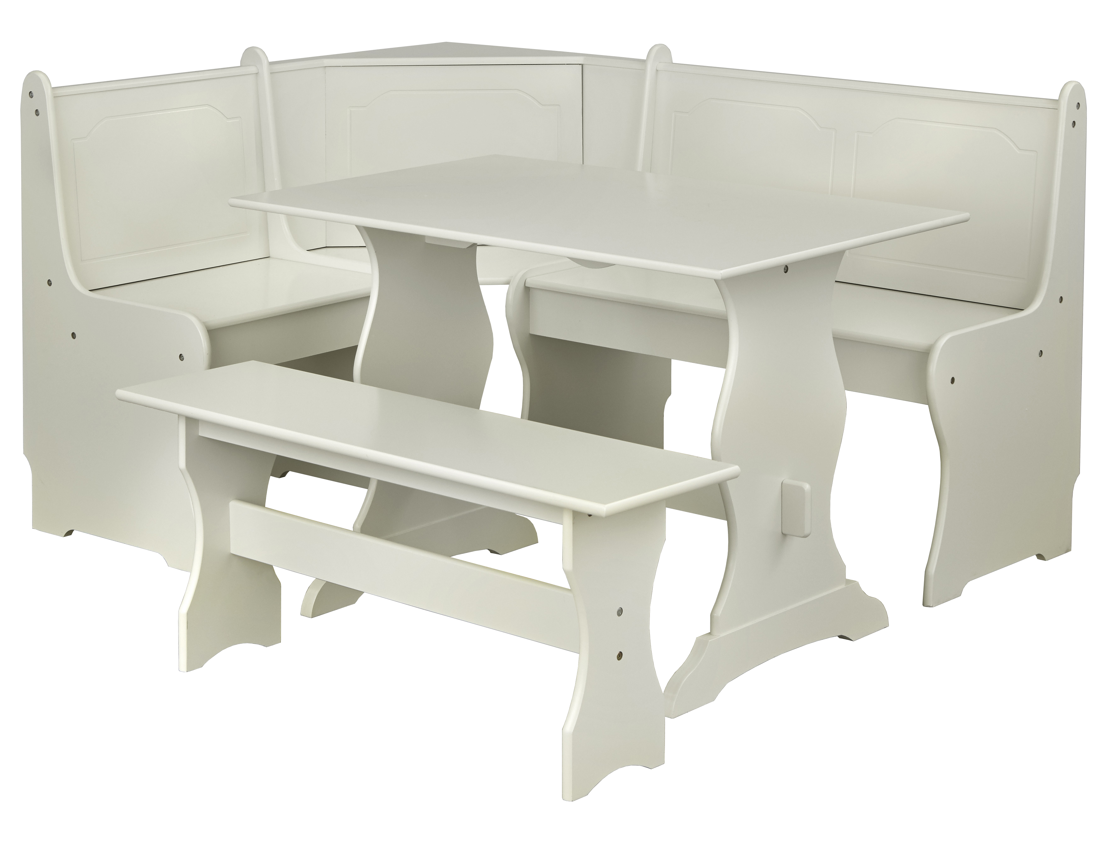 TMS Corner Reversible Dining Breakfast Nook with Storage, White - image 5 of 7